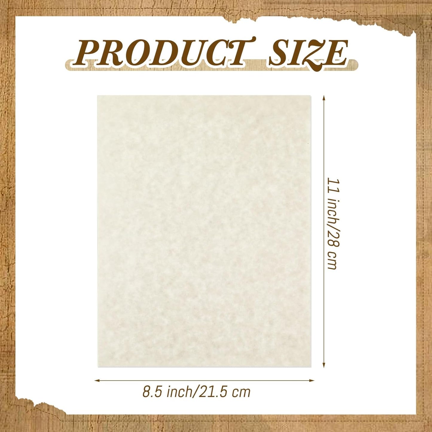 Epakh 300 Pcs Old Age Parchment Paper 8.5 x 11 Inch Standard Letter Vintage Colored Old Parchment Double Side Printing Paper (Light Gray)