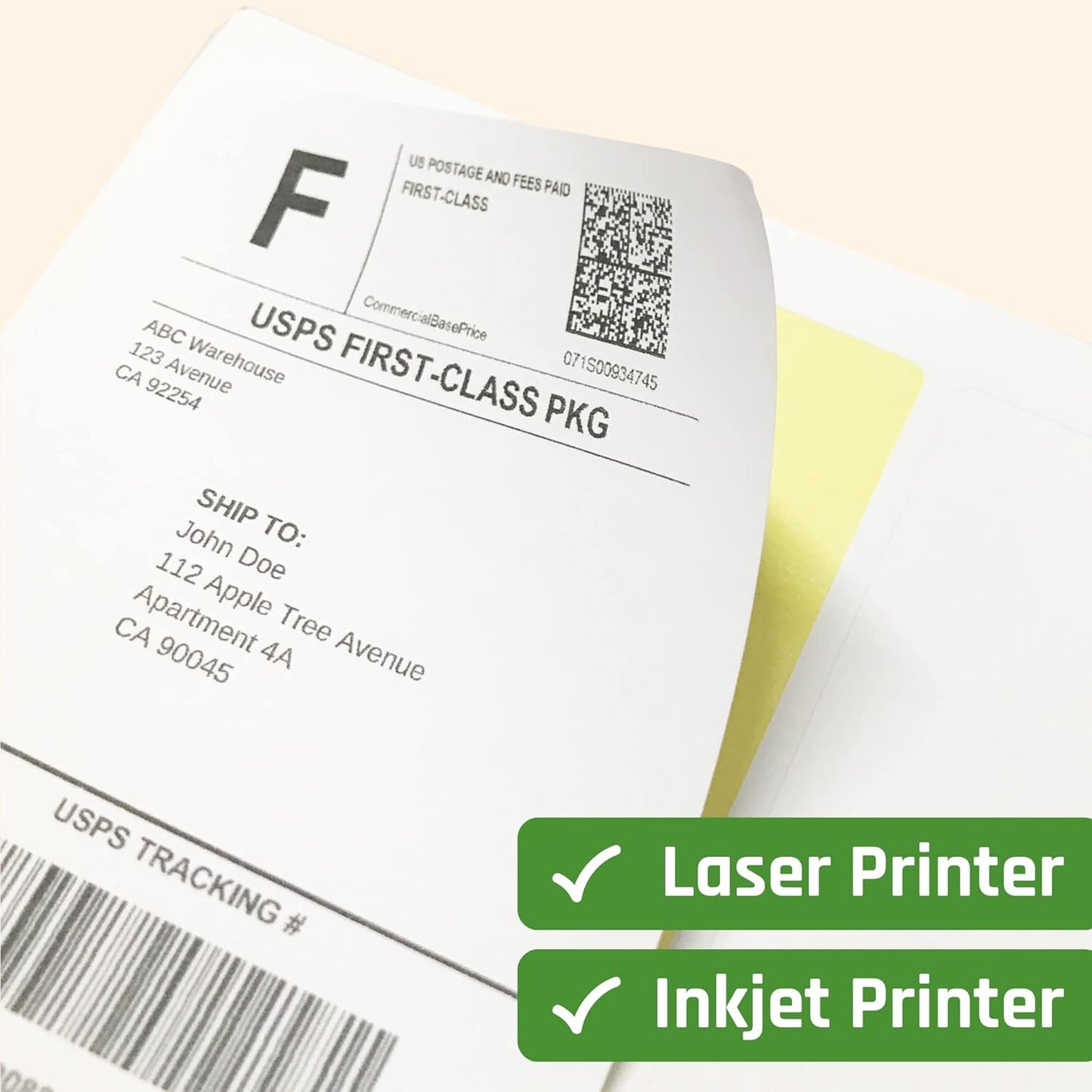 (4" x 5") 200 Sheets, Large White Labels Stickers - Laser/Inkjet Printable
