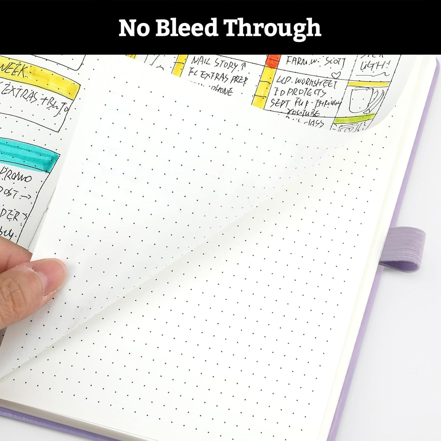 Hardcover Lined Bullet Dotted Journal Notebook, A5 140 192 Pages 100 120Gsm Paper College ruled for School,Work,Travel,and Daily Planning，5.7''*8.3'' (1, Lavender, A5 Dotted)