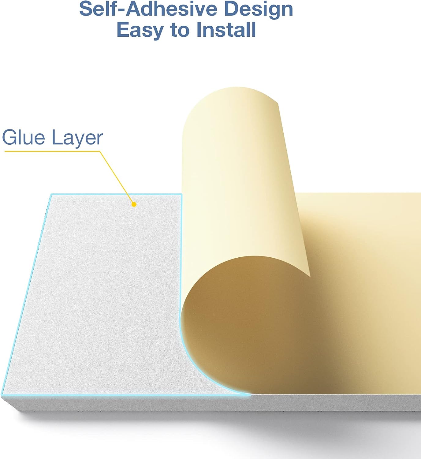 12 Pack Self-Adhesive Acoustic Panels, 12" X 12" X 0.4" High-Density Polyester Sound Proof Foam Panels for Walls, Soundproof Wall Panels for Home & Office (White)