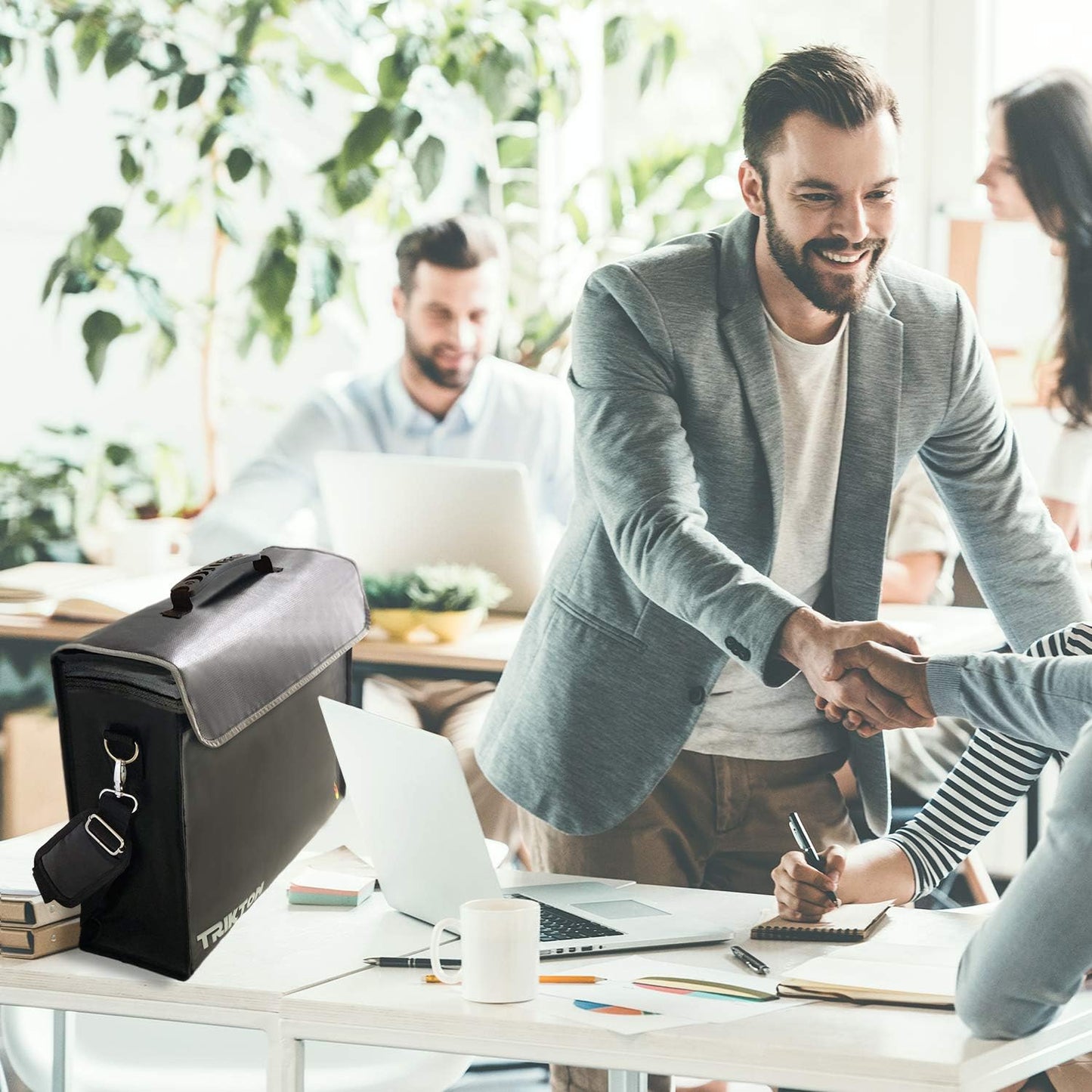 Fireproof and Waterproof Document Bag XXL 17.5x13x5 with Lock TSA for Travel, High-Viz Design, Fireproof Lock Box for Documents, Holds A3, Legal Size Files, Developed by USA Engineers and Firefighters