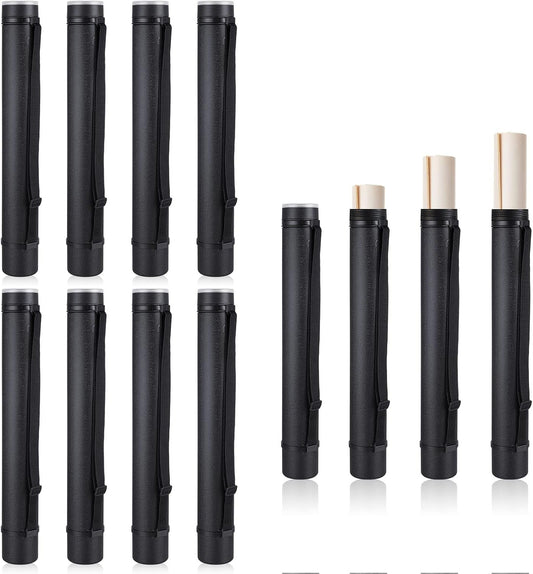 12 Pcs Black Poster Tube Bulk Extendable Blueprint Holder Expand from 24.5 to 40 Inch Portable Folder Organizer with Shoulder Straps and Lids for Maps, Documents, Drawings, Artworks, Scrolls