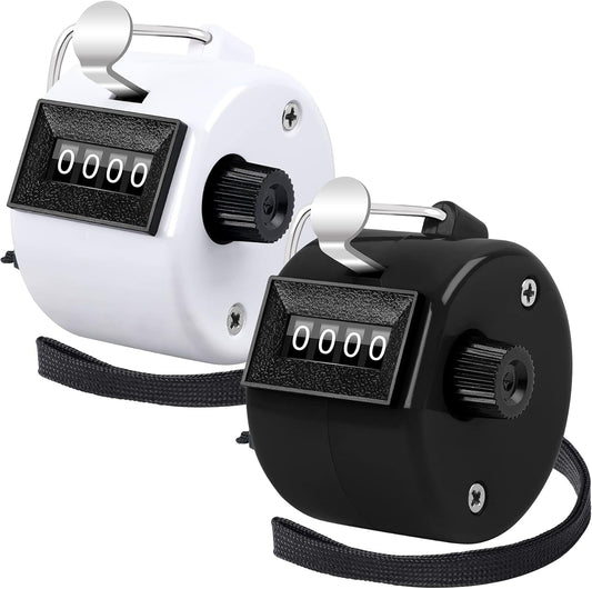 FEBSNOW Handheld Tally Counter Clicker 4 Digital Number Click Counter for School Event Golf Sports Office Stadium