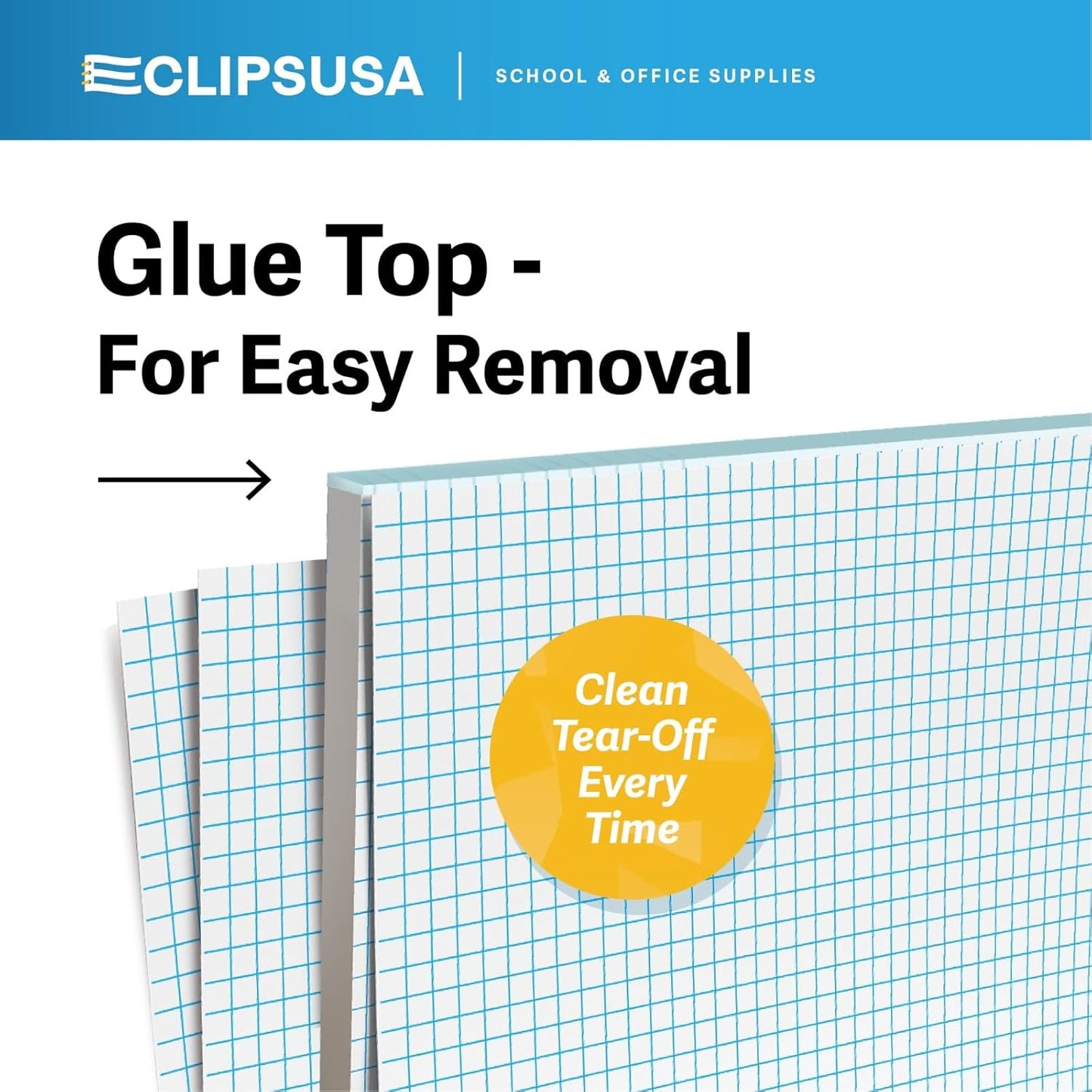 E-CLIPS USA Graph Paper Pad, Graph Paper Notebook, 4 x 4 An Inch Quad Ruled Graph Paper Pad, Graph Paper Pads 8.5 x 11, Drafting Paper, 50 Sheets Per Pad (48 Pack)