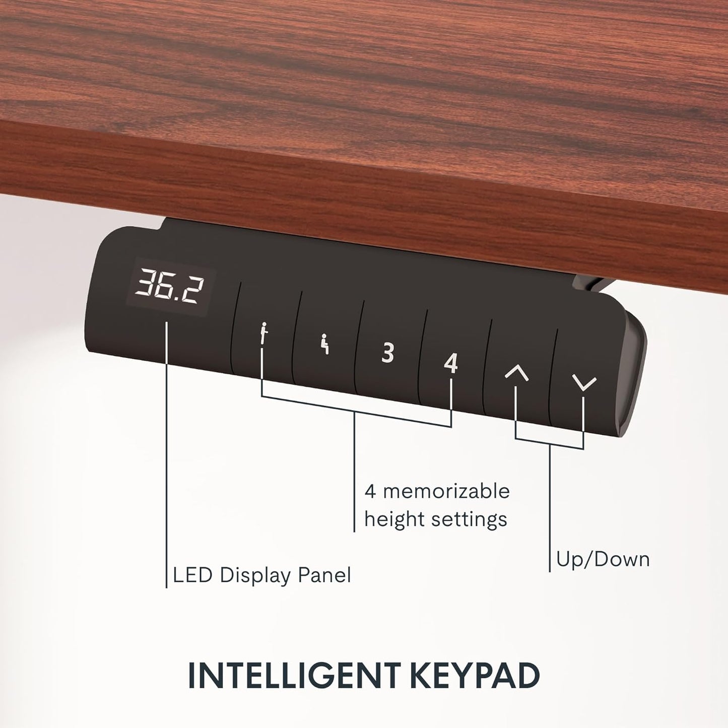 FLEXISPOT E6 Essential Standing Desk 3 Stages Dual Motor Electric 60x24 Inch Whole-Piece Board Height Adjustable Electric Sit Stand Desk(Black Frame + Mahogany Desktop, 2 Packages)