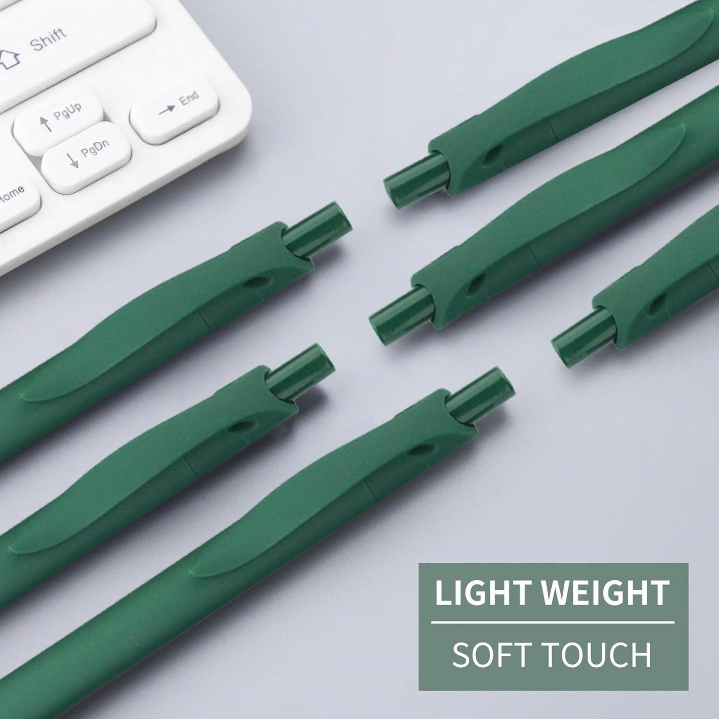 deegtran Pens Bulk, 50 Pack No Bleed Green Click Pens, Wholesale Retractable Ballpoint Pens, Pens Medium Point, Smooth Ink Pens, 1.0MM Green Ink