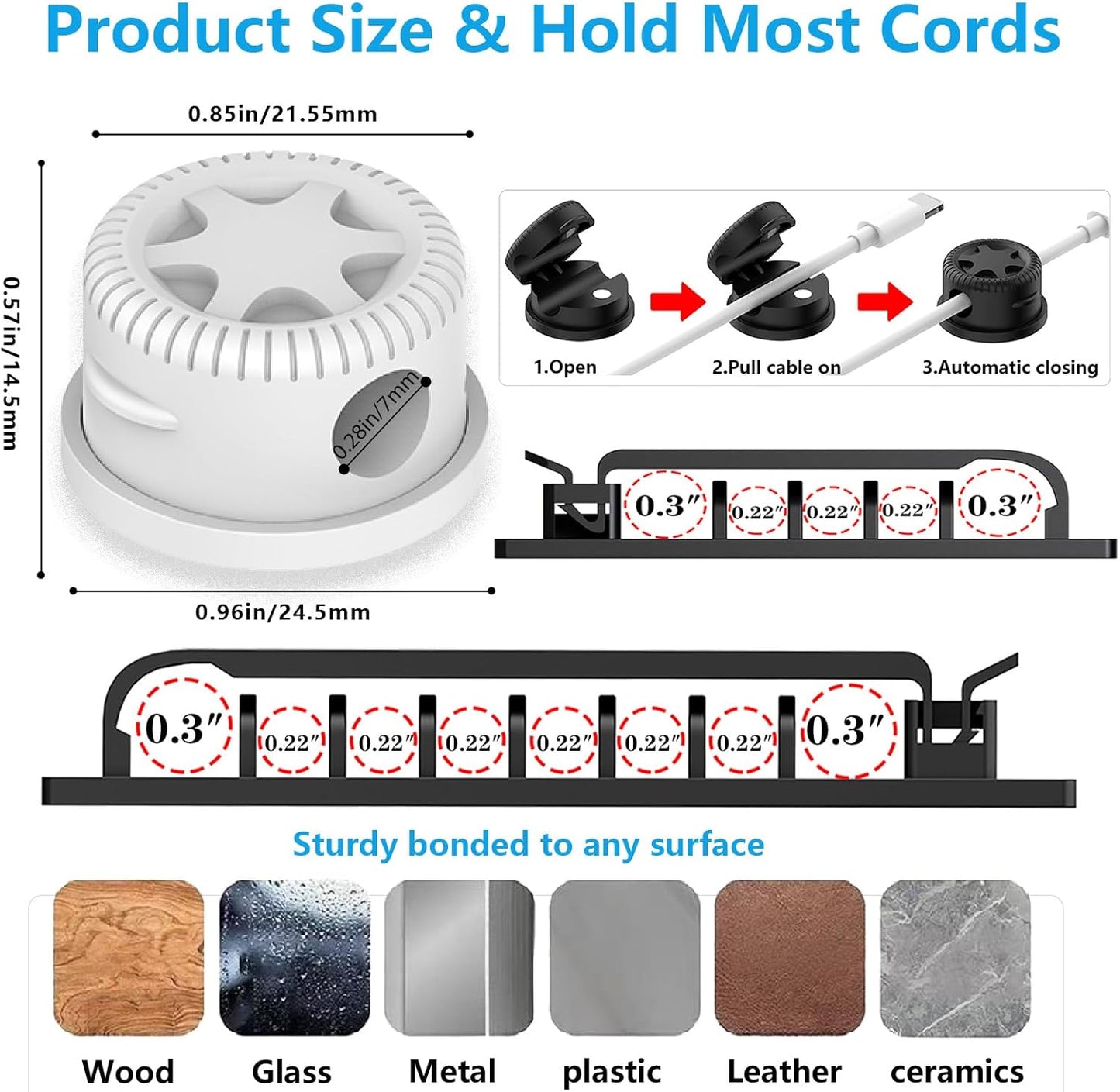 ELII 328Pcs Cable Management Kit, 8 Magnetic Cable Clips,69Adhesive Cable Holder,4 Cable Sleeve Split,22Reusable Cable Strap,200 Nylon Cable Zip Ties with 25 Mounts TV Home(White)