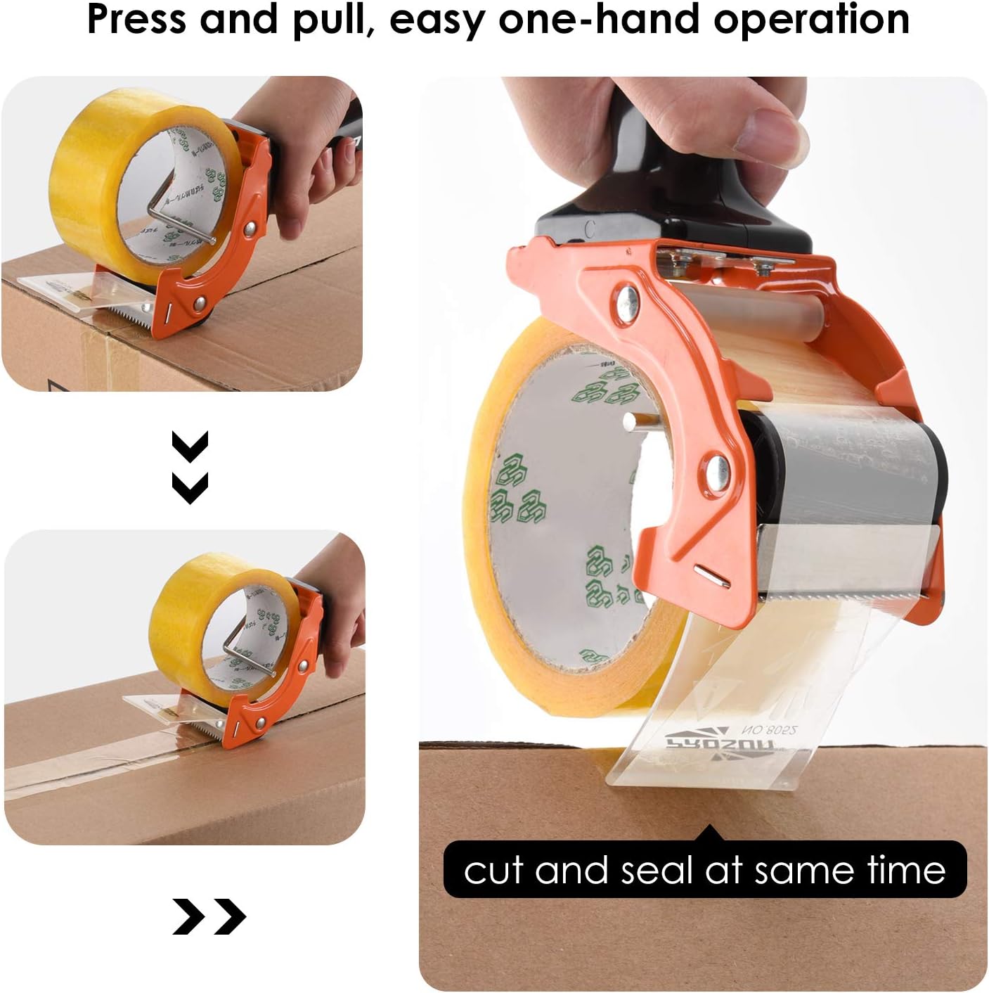 Fast Reload 2 Inch Tape Gun Dispenser Packing Packaging Sealing Cutter Orange