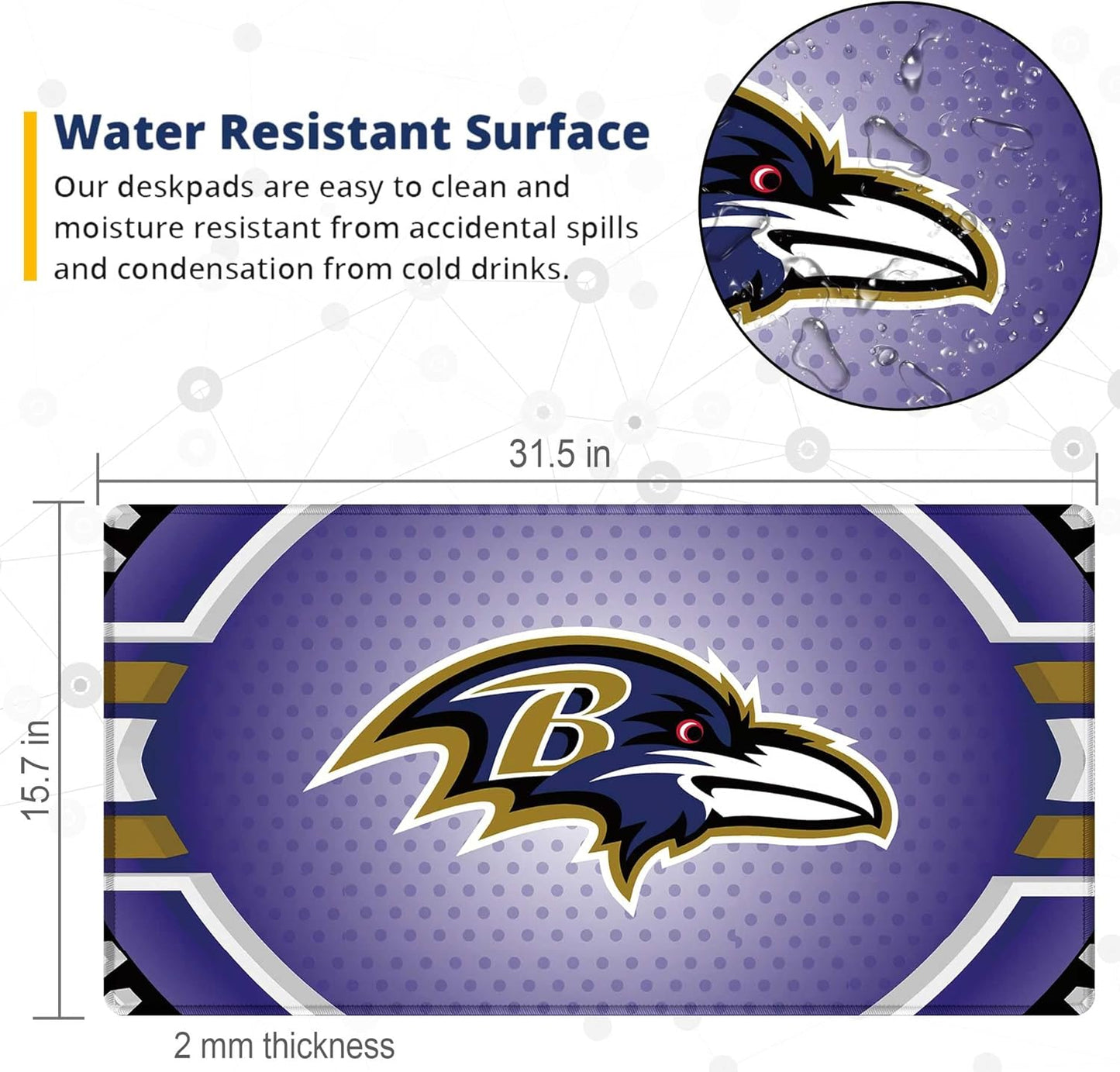 Large Mouse Pad Desk Mat for Home Office, Gaming Mousepad Extended Desk pad - Computer Keyboard Mouse Mat with Non-Slip Base and Stitched Edge Office Desk Organizers and Accessories