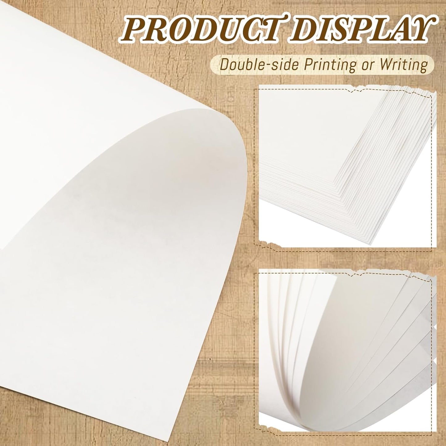 Epakh 200 Sheets Old Age Parchment Paper 8.5 x 11 Inch Standard Letter Vintage Colored Old Parchment Semblance Double Side Printing Paper(White)