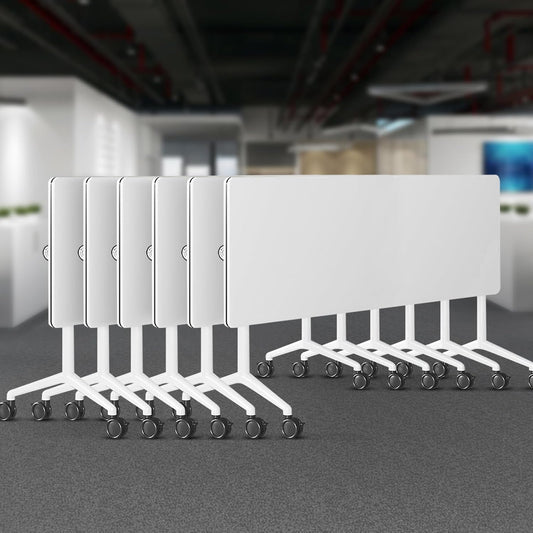 Folding Conference Room Tables 6 Pack, Foldable Modern Mobile Meeting Table Desk Training Table 6FT Large Rolling OfficeTable for Conference Training Classroom (6, 70.8" * 23.6" * 29.5")