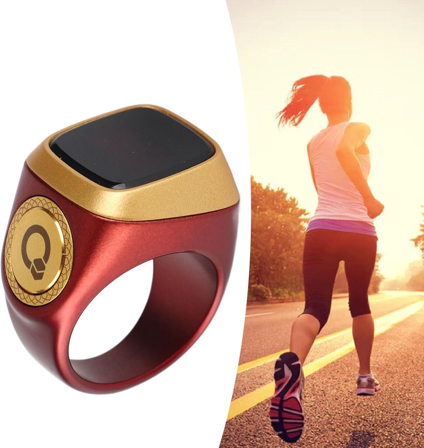 Finger Tally Counter, 20mm Rechargeable Tally Counter Ring BT5.1 Handheld Number Click Counter CNC Button Digital Finger Counter Support APP with 0.49in Screen (Brown)