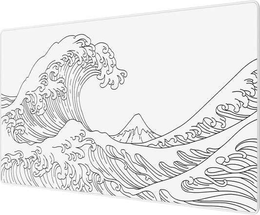 JIALONG Gaming Mouse Pad, Large Mousepad with Non-Slip Rubber Base, Smooth Cloth Surface Desk Keyboard Mat for Computer, PC, Laptop, Desktop 35.4 x 15.7 Inches, White