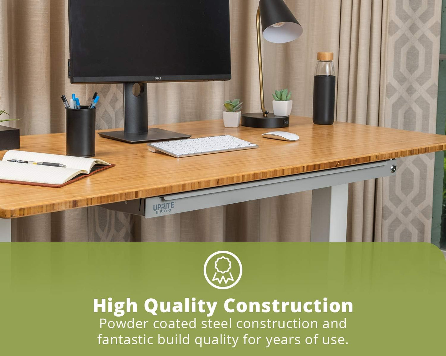 Perfect Posture Under Desk Storage Drawer with Lock — Slim Pen & Pencil Drawer for Regular & Sit-Stand Standing Desks, Gray (33” x 9.5”)