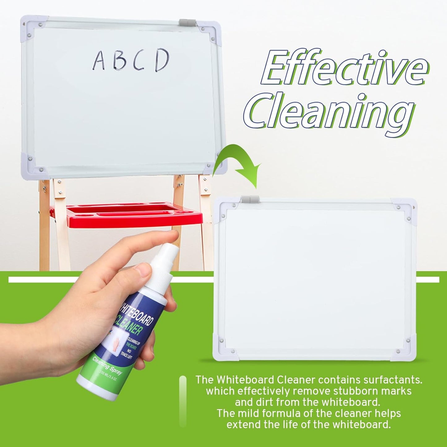 6 Pack Whiteboard Cleaner 3.4 Fl oz White Board Cleaning Spray Dry Erase Board Cleaner with Microfiber Shag Whiteboard Eraser Removes Stubborn Marks from Chalkboard(Colorful)