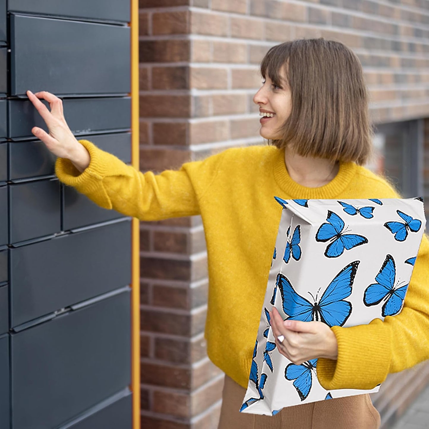 Cute Poly Mailers 6x9 Inch 100 Pcs - Butterfly Printed Shipping Bags for Clothing - Waterproof and Tear Resistant Mailing Envelopes - Self-Sealing Packaging Bags for Small Business