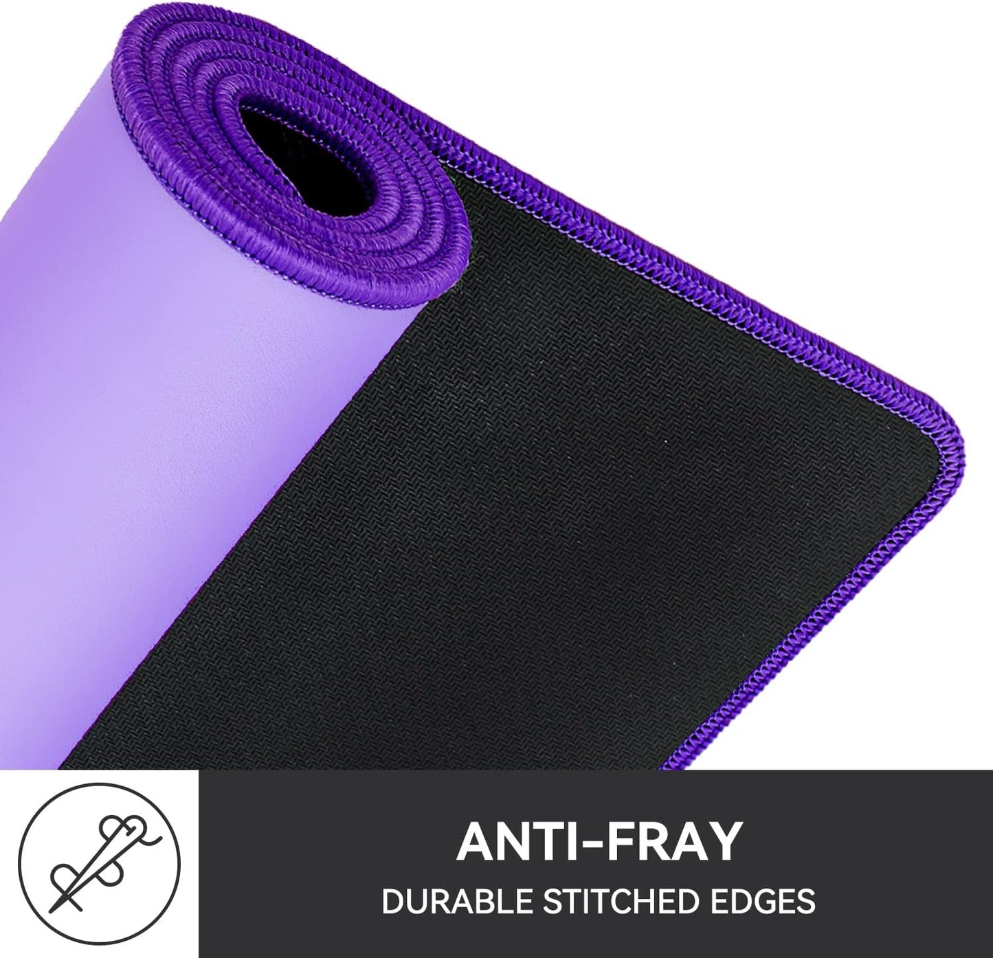 Waterproof Large Gaming Mouse Pad with Durable Stitched Edges, Non-Slip Rubber Base, Smooth Surface Mouse Mat Desk Pad for Home Office Gaming, 31.5"x11.8"x0.12", Lavender Purple