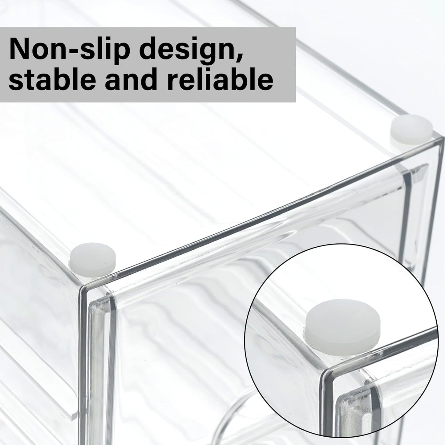 Prsildan Acrylic Drawer Makeup Organizer with 10 Drawers, Set of 2 Office Desk Organizers Accessories, Clear Stackable Storage Drawers for Vanity, Countertop, Craft, Jewelry, Art Supply Organization