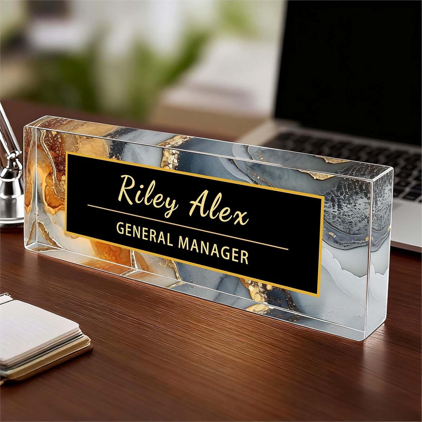 Desk Name Plate Personalized, Office Decor Cute Desk Accessories for Employee Appreciation Gifts Office Gifts for Boss, Teacher (S3)