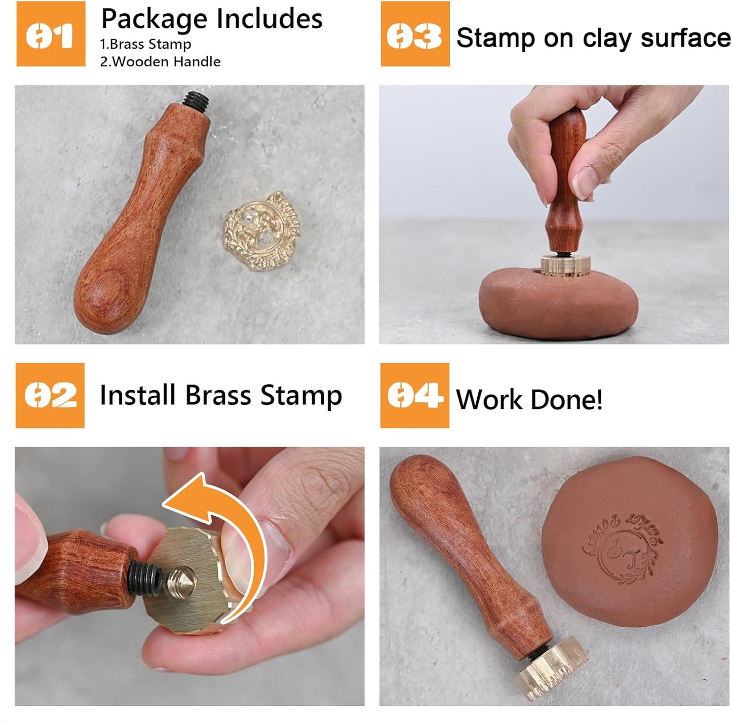 Custom Pottery Stamp for Clay - Personalized Logo Clay Stamp with Your Design - Letter Ceramic Stamps for Pottery Clay to Create Unique Imprints, Clay Potters Lovers Gifts, Polymer Clay Tools