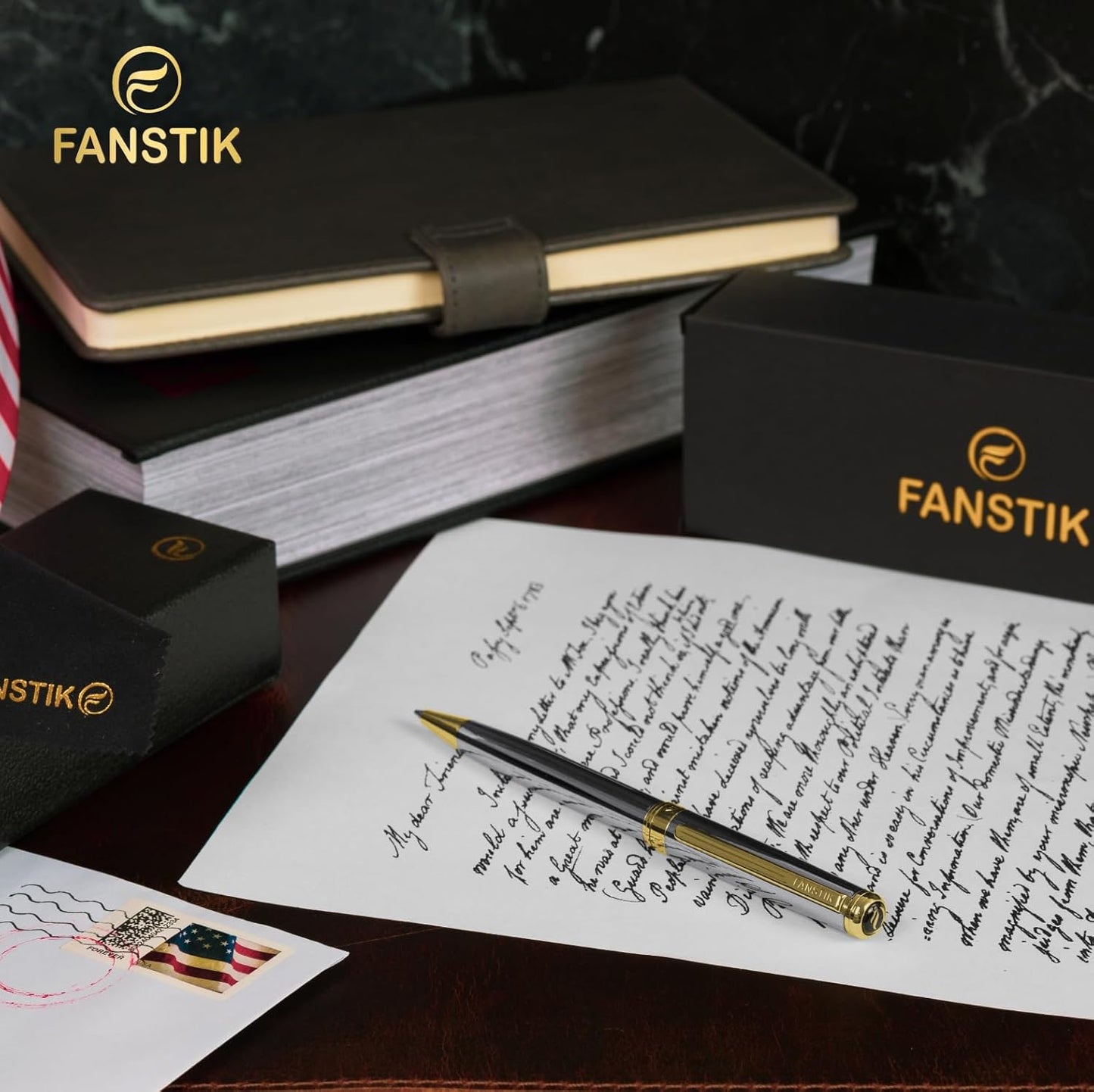 Silver&Gold Luxury ballpoint Pen (Made In USA) fancy gift set for women, Real 24K Gold Plating, Professional executive pen gift set for men (Lux BallPoint Silver-Gold)