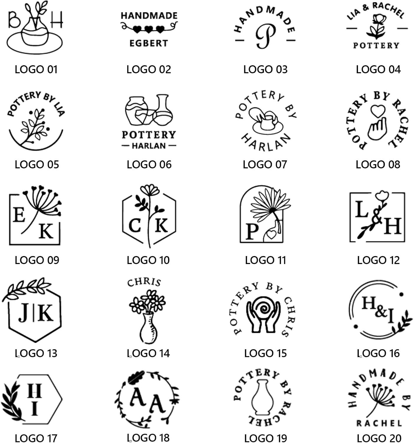 Custom Pottery Stamp - Personalized Clay Stamp with Your Logo Design - Create Unique Imprints in Pottery - Potters Lovers Gift Polymer Clay Tool