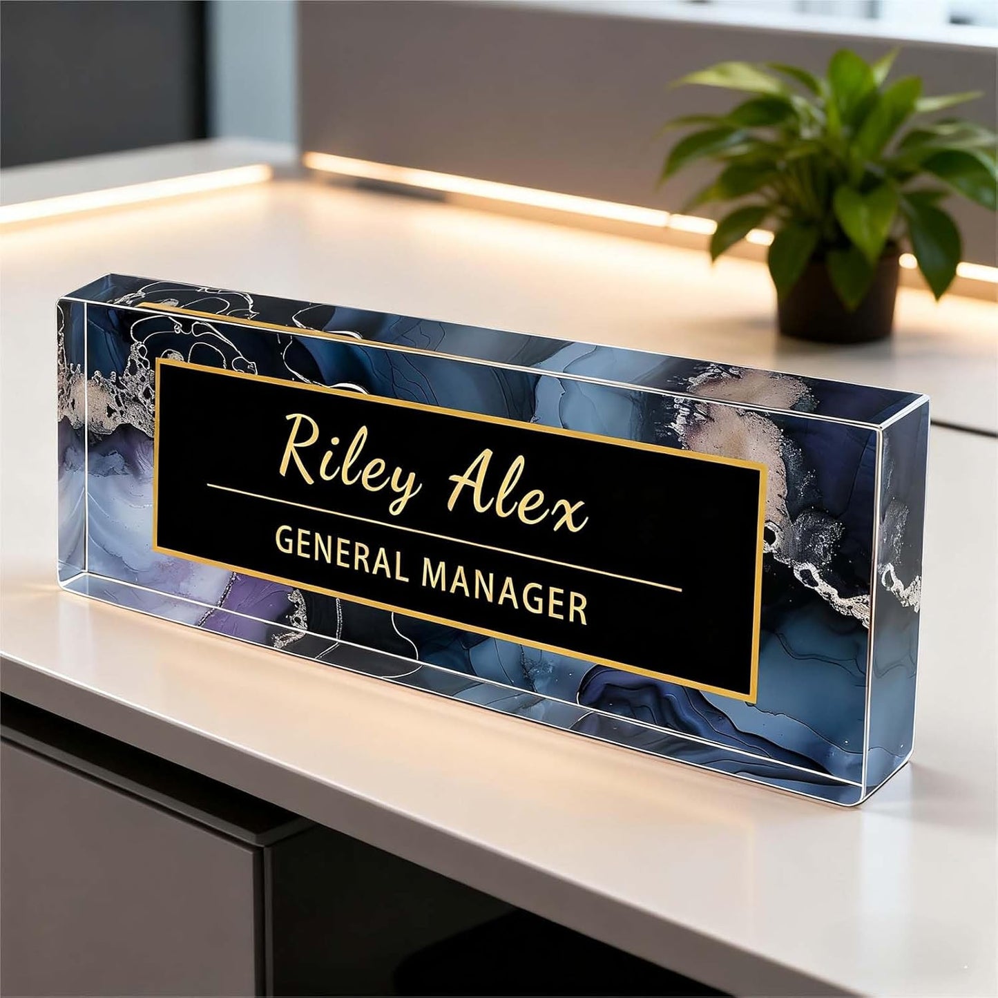 Desk Name Plate Personalized, Office Decor Cute Desk Accessories for Employee Appreciation Gifts Office Gifts for Boss, Teacher (S4)