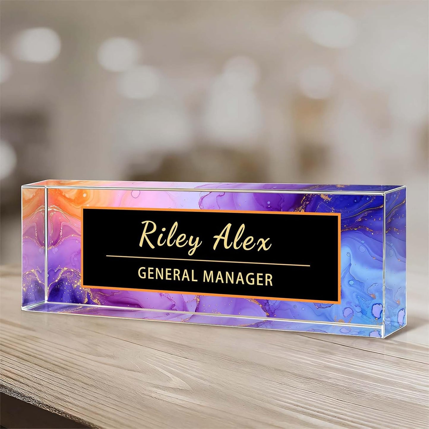 Desk Name Plate Personalized, Office Decor Cute Desk Accessories for Employee Appreciation Gifts Office Gifts for Boss, Teacher (S1)