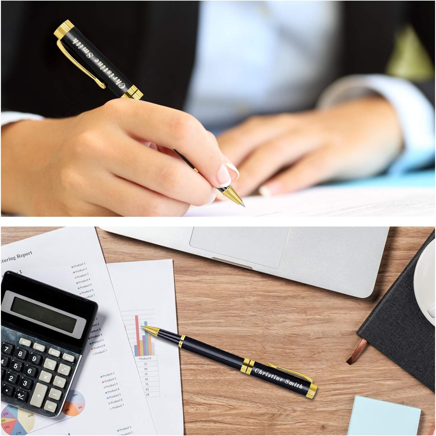 Amlion Personalized Pens Custom Engraved Pen with Name, Refillable Medium Refill, Personalized Gifts for Men Women