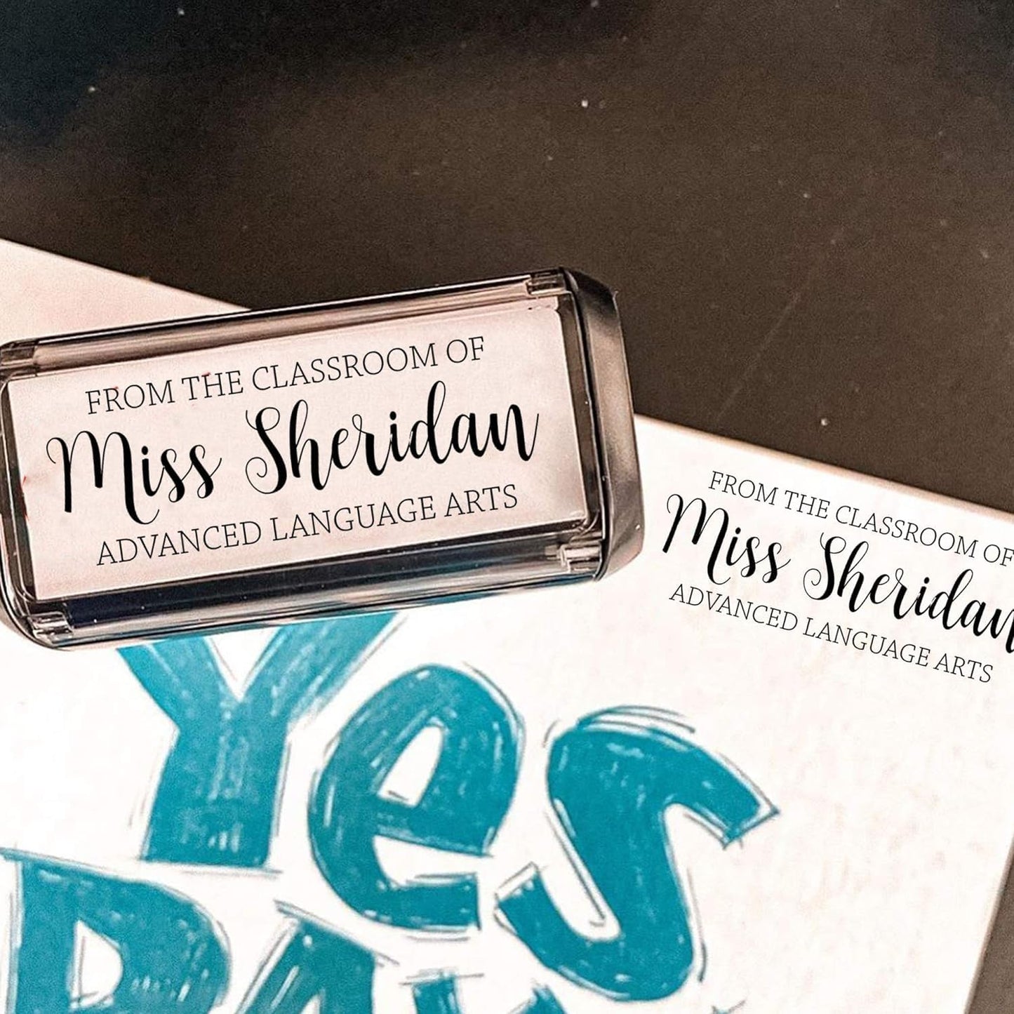 Custom Self-Inking Teacher Stamps | 49 Designs | Fun Phrases | Grading Made Easy | Classroom and Library Book Stamps (From The Classroom of Subject, Xtra Large)