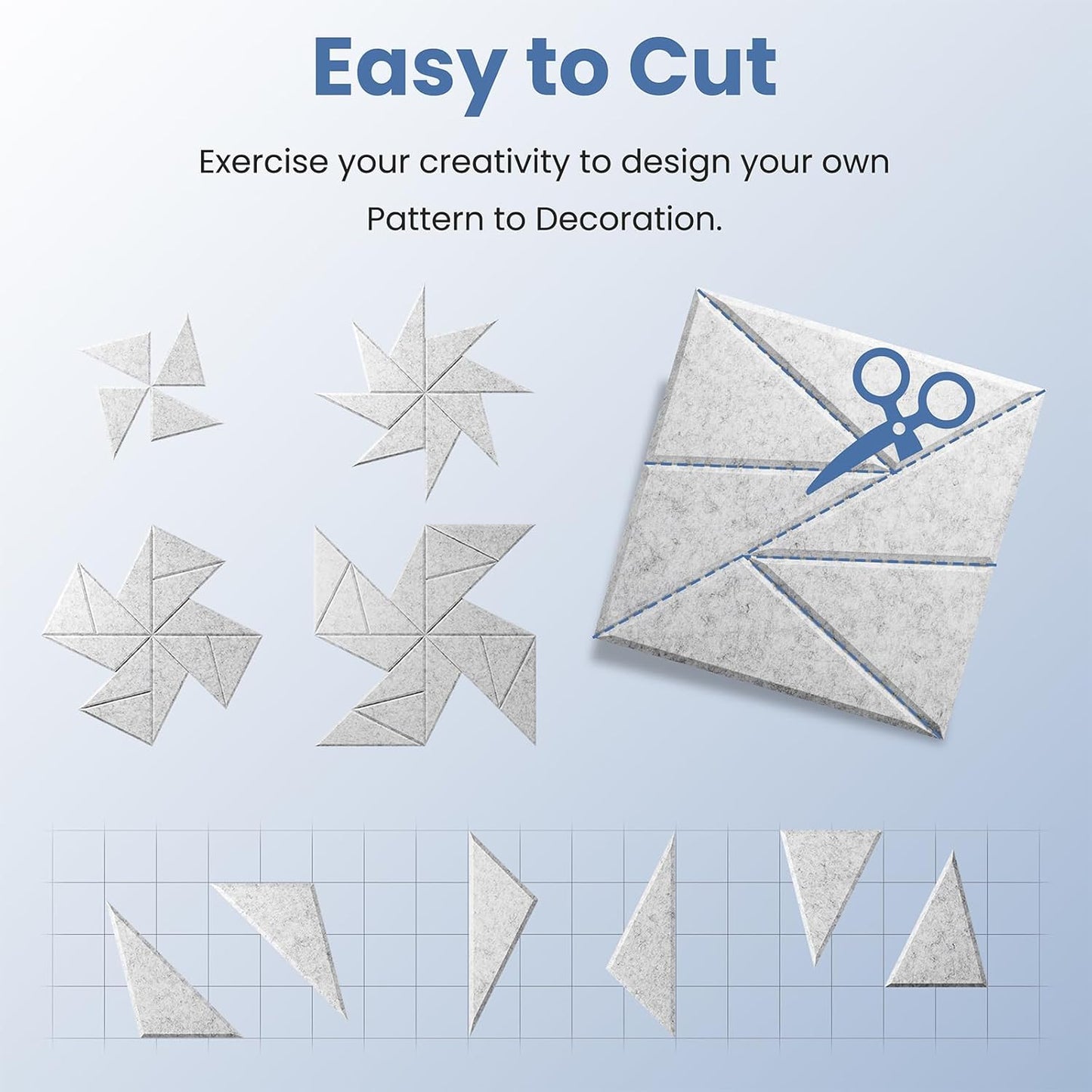 12 pack Acoustic Panels With Self-Adhesive, 12"X 12"X 0.4"Sound Proof Foam Panels, Sound Panels High Density, Soundproof Wall Panels for Home Studio Office Sliver Gray