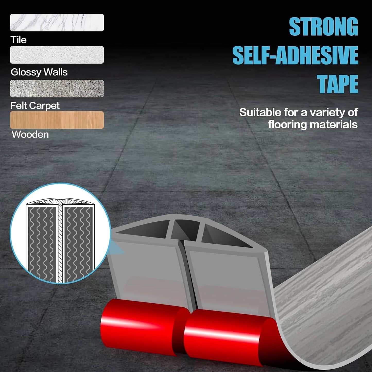 Floor Cord Cover Self Adhesive Cord Hider,3.3FT Cable Management, Extension Strip Protector for Wires, Prevent Cable Trips for Offices, Gyms, Exhibitions Cavity:0.39"(W) x 0.27"(H) Gray Wood