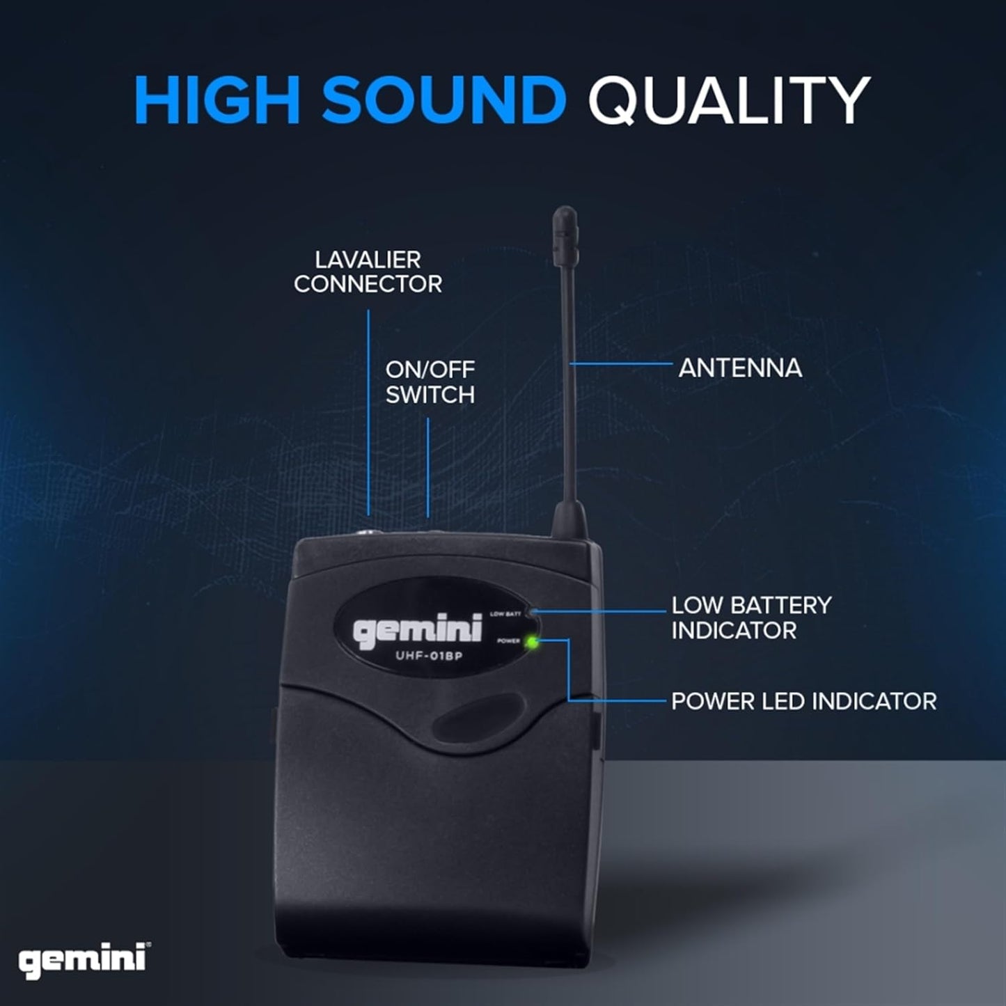 Gemini Sound UHF-02HL-S34 - Dual Channel UHF Wireless Headset & Lapel Mic System, Perfect for Fitness Instructors, Presenters, and Stage Performers