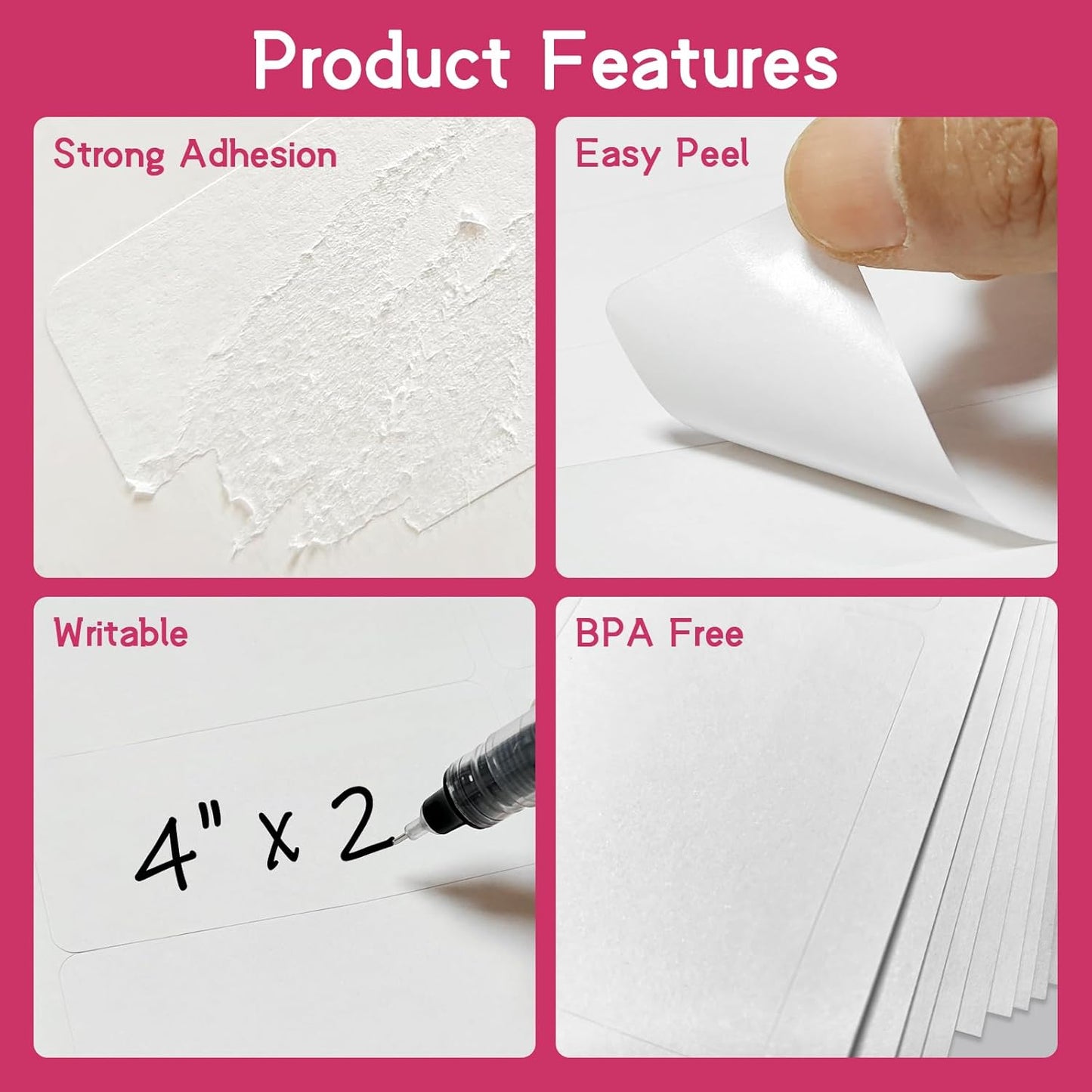 10UP 2" x 4" Shipping Labels Compatible with Laser & Inkjet Printers, Address Mailing Labels Self Adhesive Sticker Labels (100 Sheets,1000 Labels)