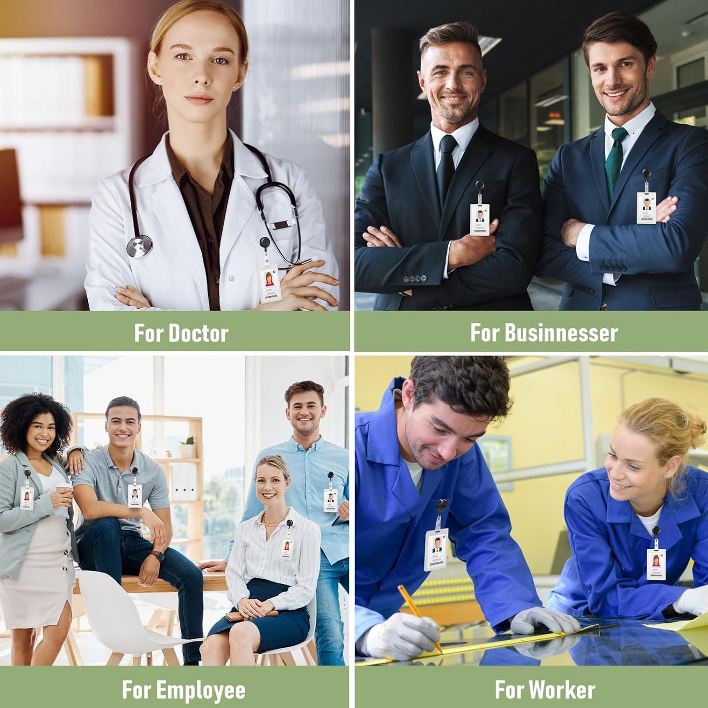 Handepo 500 Pcs Retractable Badge Reels Bulk, Black Retractable Badge Clip ID Holder Key Ring Clip for Office Students Teachers Doctor Nurse Employees Name ID Card Holder Key Card