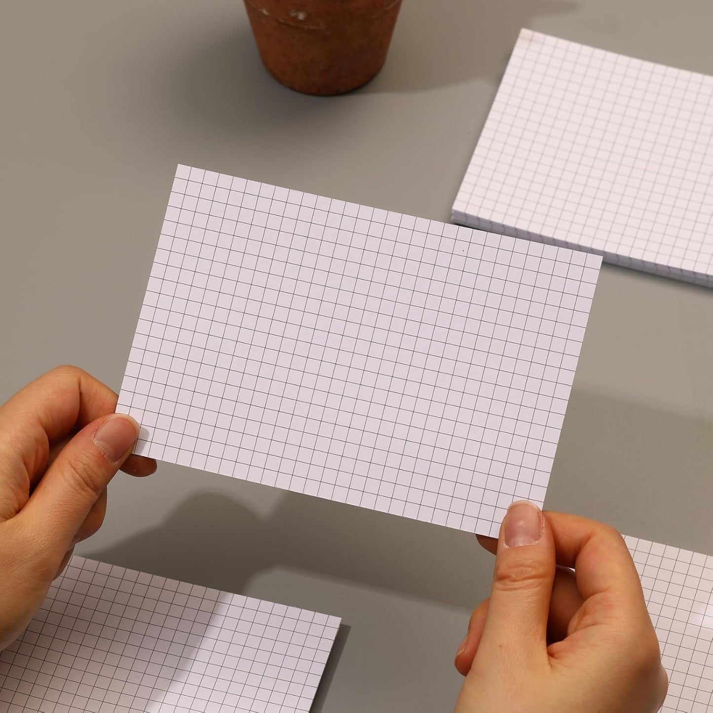 Grid Index Cards 4x6,Double Sided Thick Graph Ruled Notecards, Heavy Weight Flash Cards for Studying,School, Home and Office - White (White - 100 Count, 4 X 6 INCH)