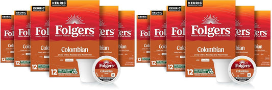 Folgers Colombian Medium Roast Coffee, 72 Keurig K-Cup Pods (Pack of 2)