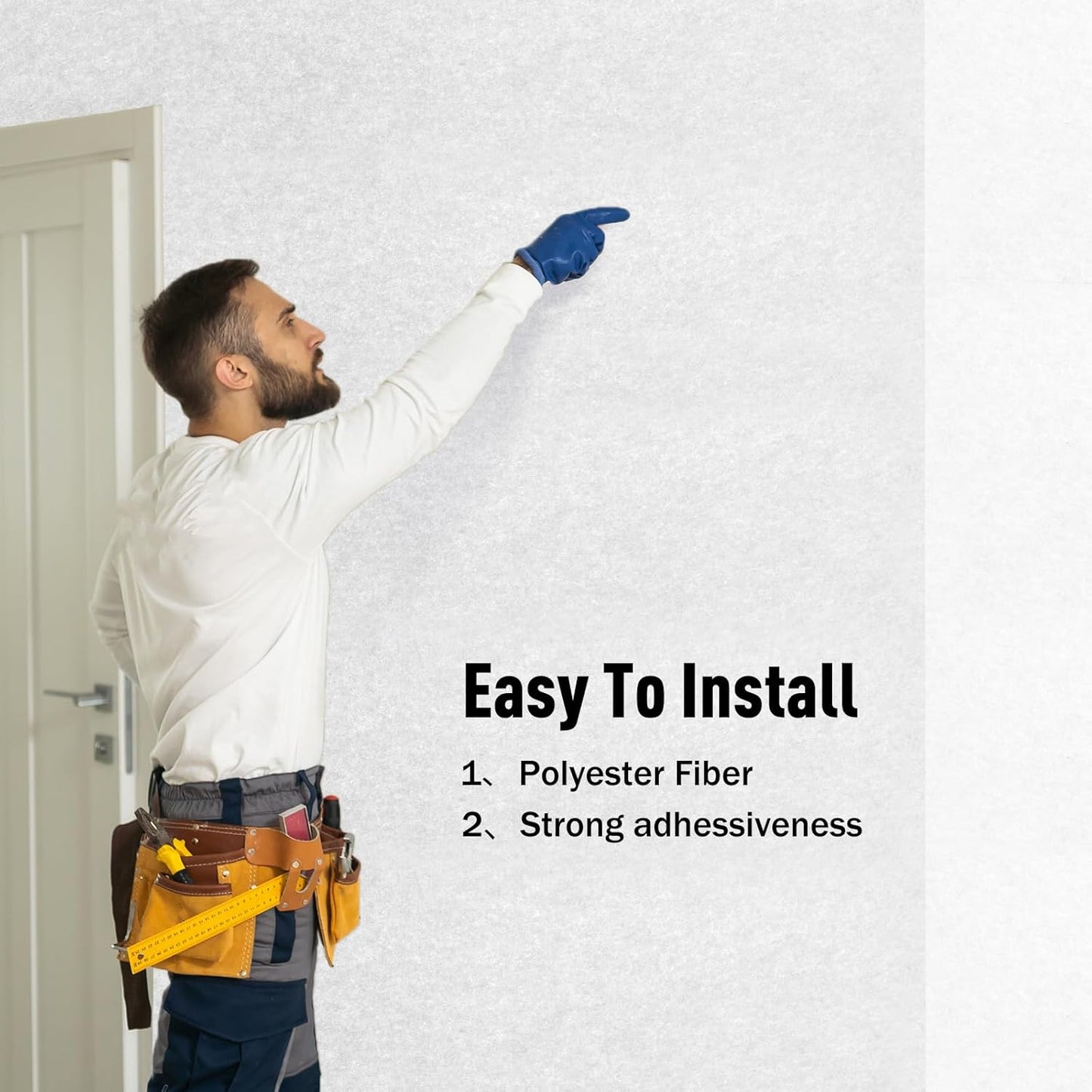 Frienda 6 Pack Large Acoustic Panels 47 x 24 x 0.4 Inch Fabric Wrapped Sound Proof Self-adhesive High Density Foam Panels for Recording Studio Acoustical Treatments Home Office(White)