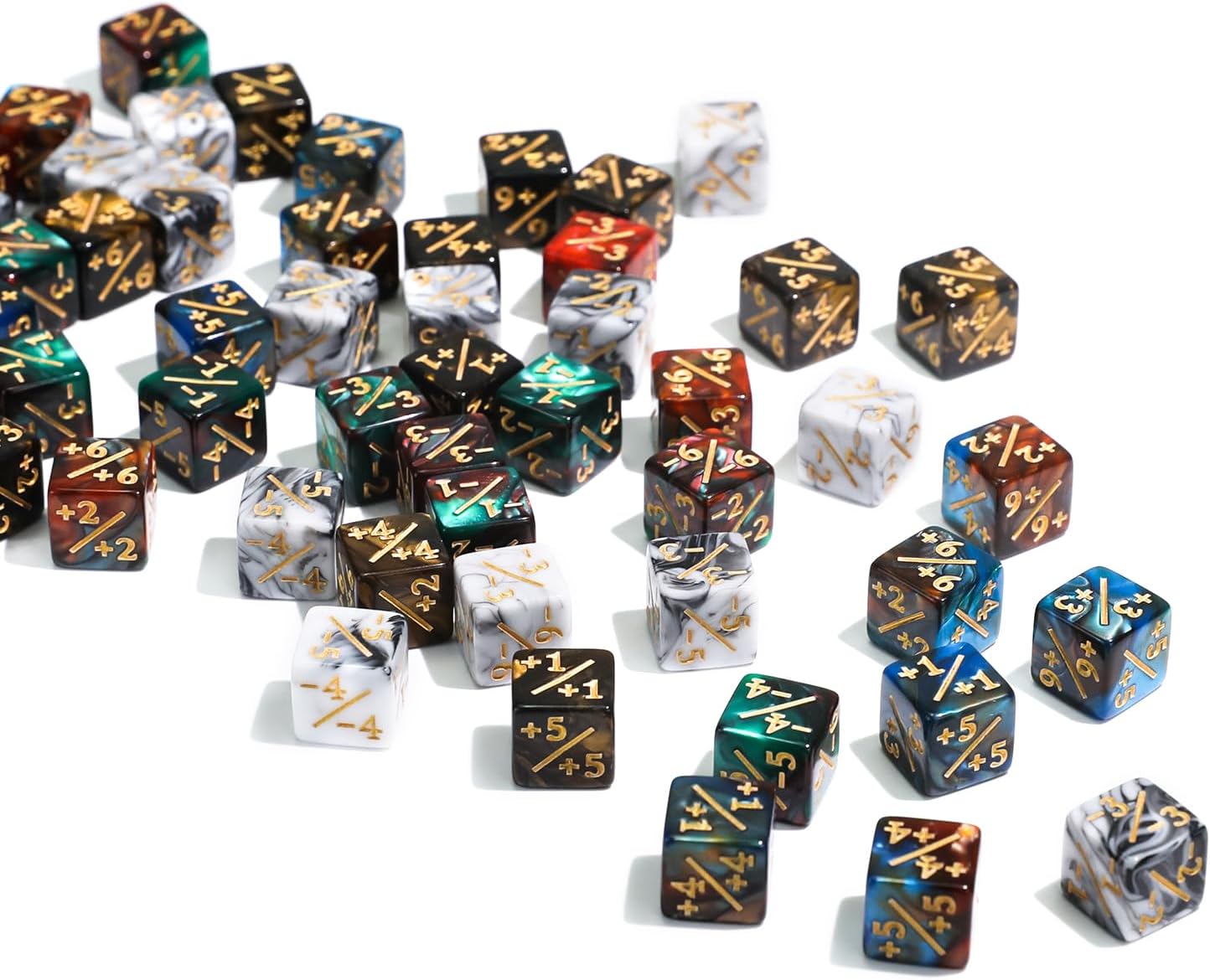 110 Pieces MTG Keyword Tokens 12mm Counters Dice for Magic The Gatering, MTG Abilities Keyword Buff Tokens D6 D20 Life Counter Dice for TCG CCG Magic Card Games Accessories