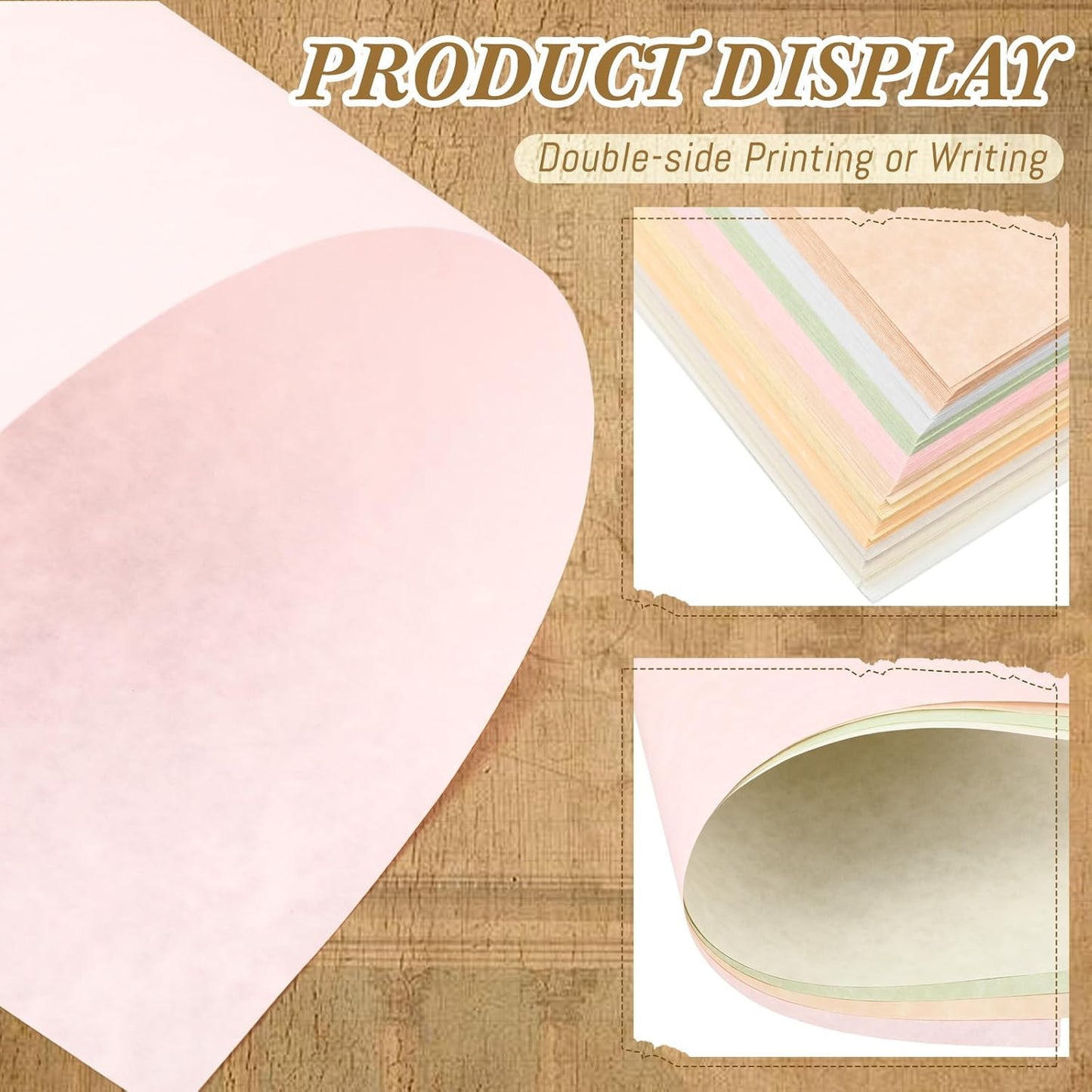 Epakh 200 Sheets Old Age Parchment Paper 8.5 x 11 Inch Standard Letter Vintage Colored Old Parchment Semblance Double Side Printing Paper (Mixed Color)