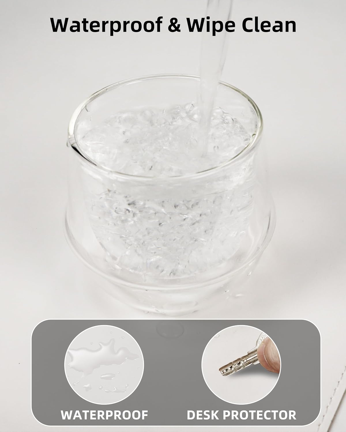 Desk Pad Mat - Leather Desk Pad Protector for Office and Home - Desk Organization and Accessories - Ideal for Large Mouse Pad and Desk Mats on Top of Desks(White,31.5" x 15.7")