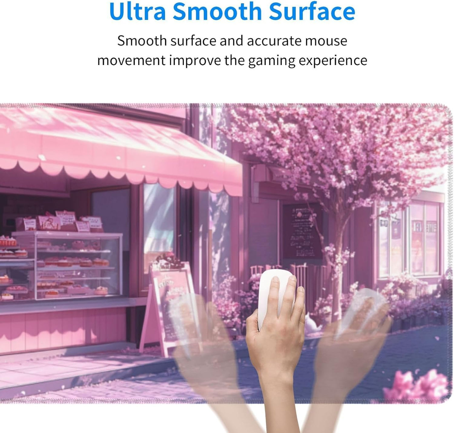 Kitten Mouse Pad 31.5 X 11.8 Inch Big Desk Rubber Base Stitched Edges Keyboard Pad XXL Mouse Mat for Home Game and Office