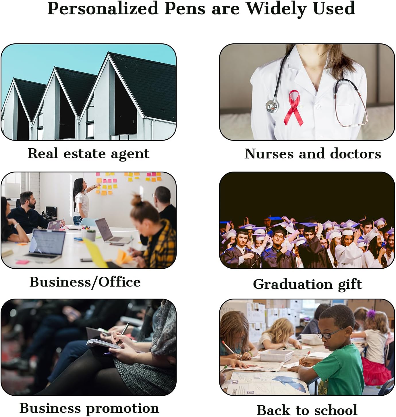 Personalized Pens with Name Logo or Message, Up to 1200 pcs Bulk Custom Metal Ballpoint Pen with Black Ink Customized Gift for Business, Graduation and Promotions (Assorted)