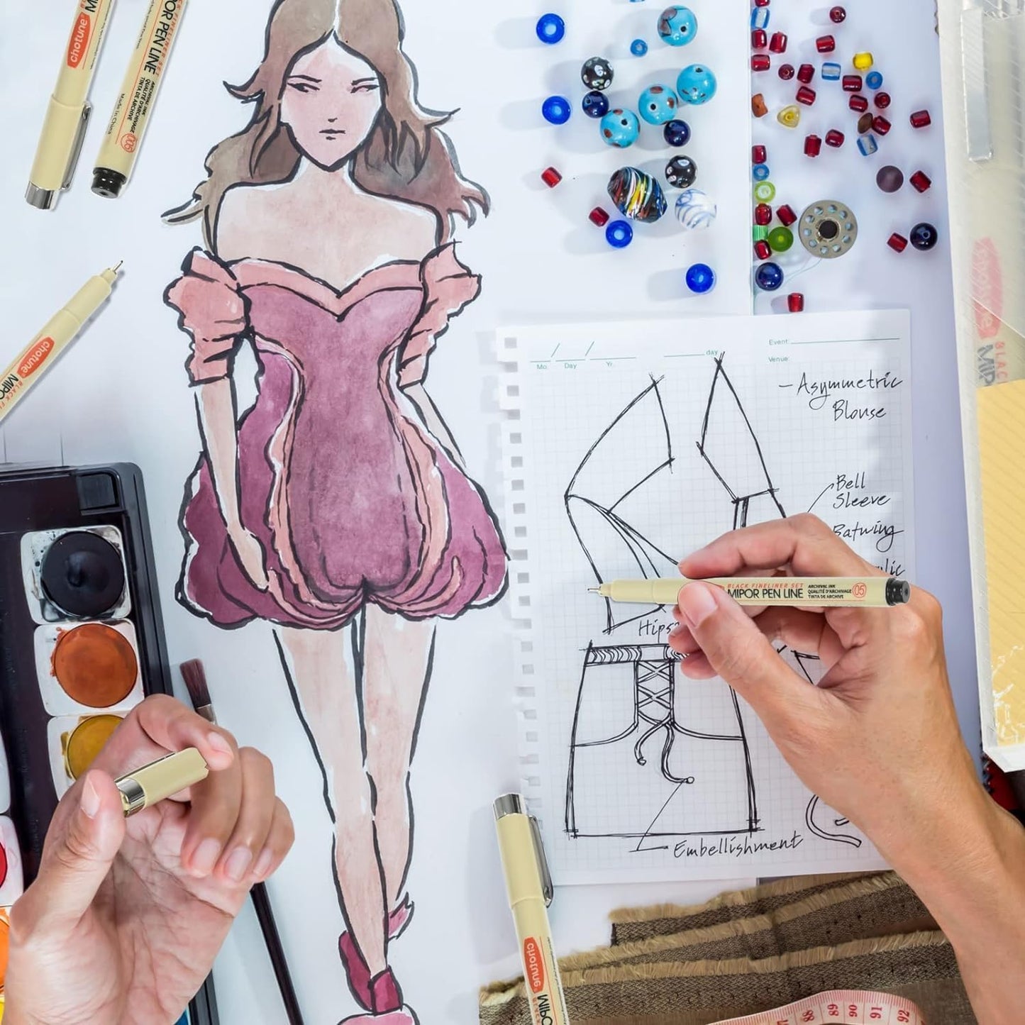 Micro Fineliner Set – 3 size Archival Ink pens for Technical Drawing, Anime & Sketching – Artists, Architects & Illustrators