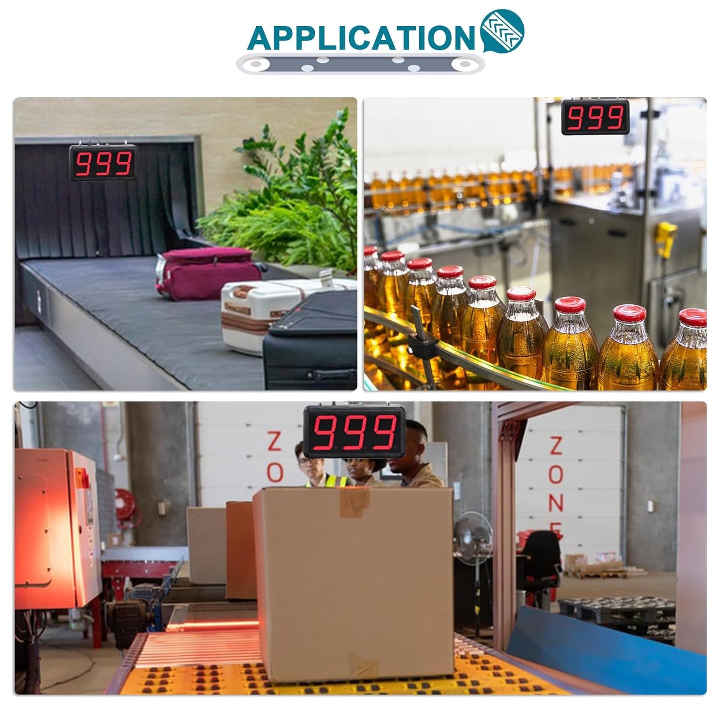 Digital Up Counter 4in Led Display Counter with Infrared Sensor for Conveyor Belt Production Line Visitor 0-999 110-240V