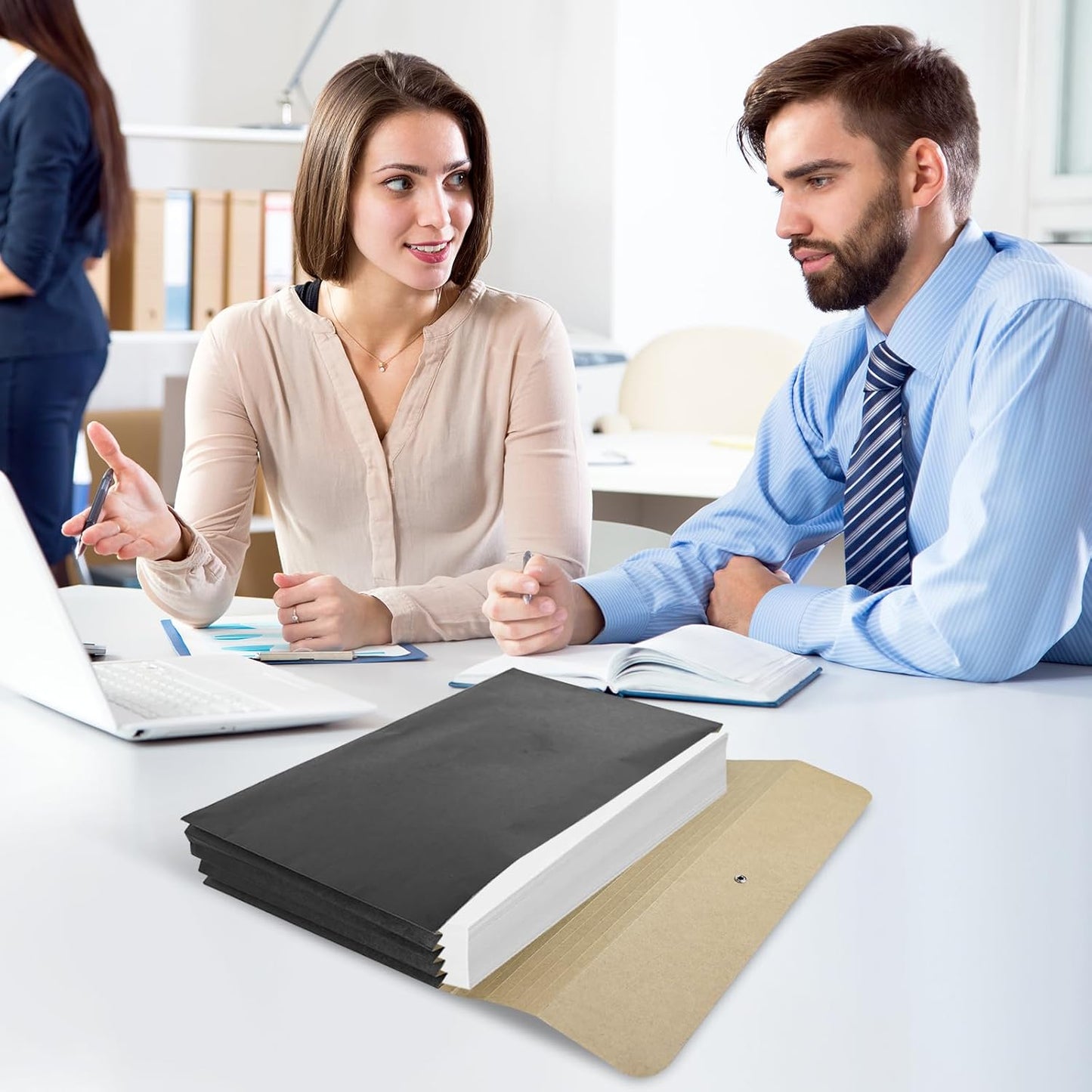 Expanding Accordion File Folder with Flap and Elastic Cord Closure Letter Size Accordion File Wallet Expanding Pocket Folders Document Organizer,4 inch Expansion,6 Pack,Black