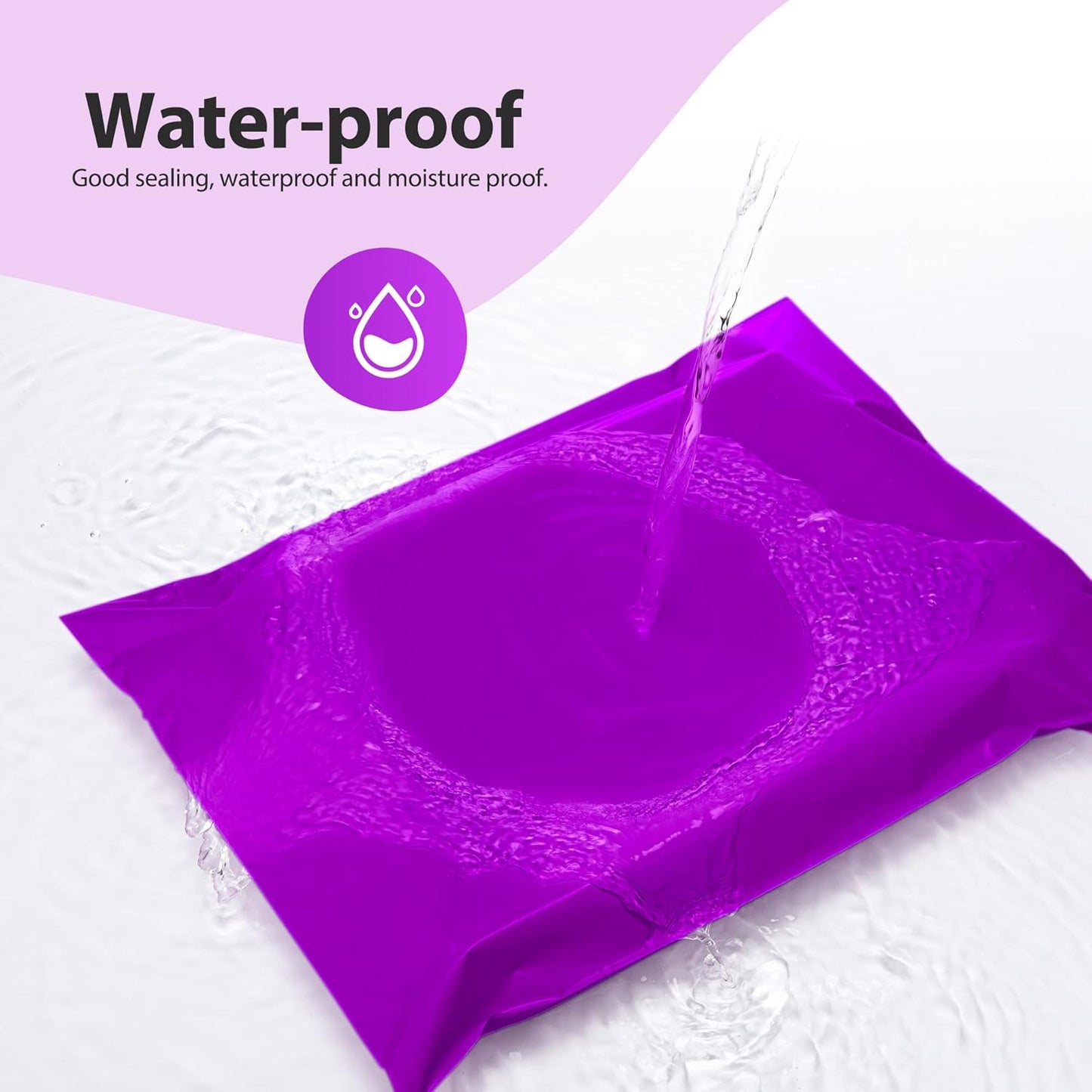 Fuxury12X15.5" 100Pcs Poly Mailers Bags for Small Business, Waterproof Plastic Shipping Bags for Clothing, Self Seal Tear-proof Mailing Envelopes Bulk- Purple