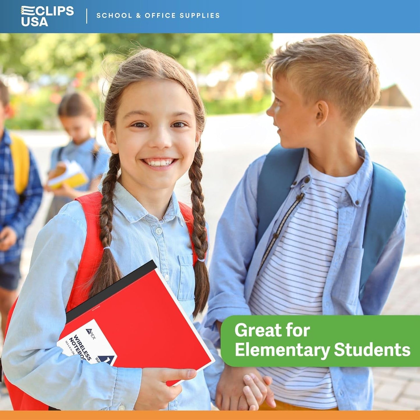 E-CLIPS USA Non Spiral Notebook, 1 Subject, Wide Ruled Notebook, Journal Notebook, Notebooks Bulk, School Supplies, Perforated Edges, 6 Colors, 70 Sheets (48, Wide Ruled)