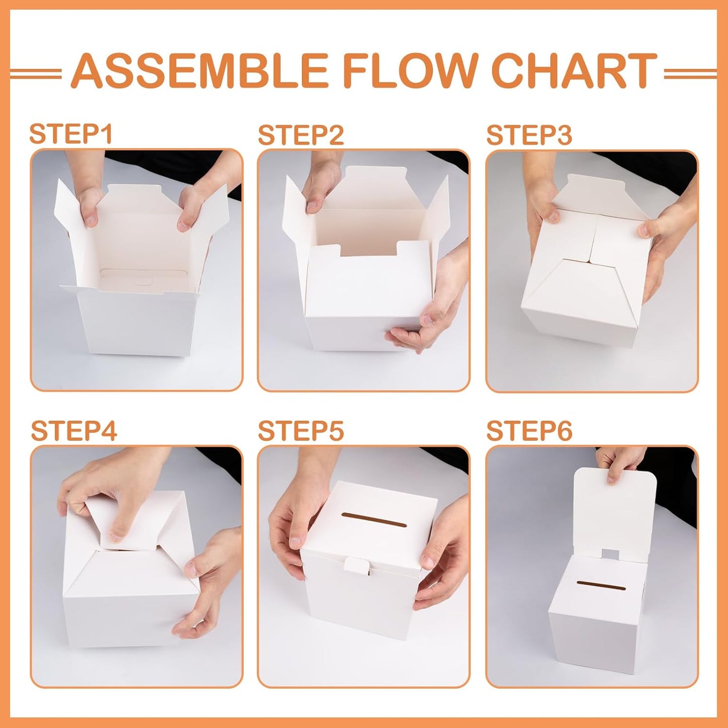 12 Pcs Ballot Boxes Suggestion Boxes Donation Box for Fundraising, Cardboard Raffle Box with Slot and Removable Header for Collecting Business Card Voting Contest (White)