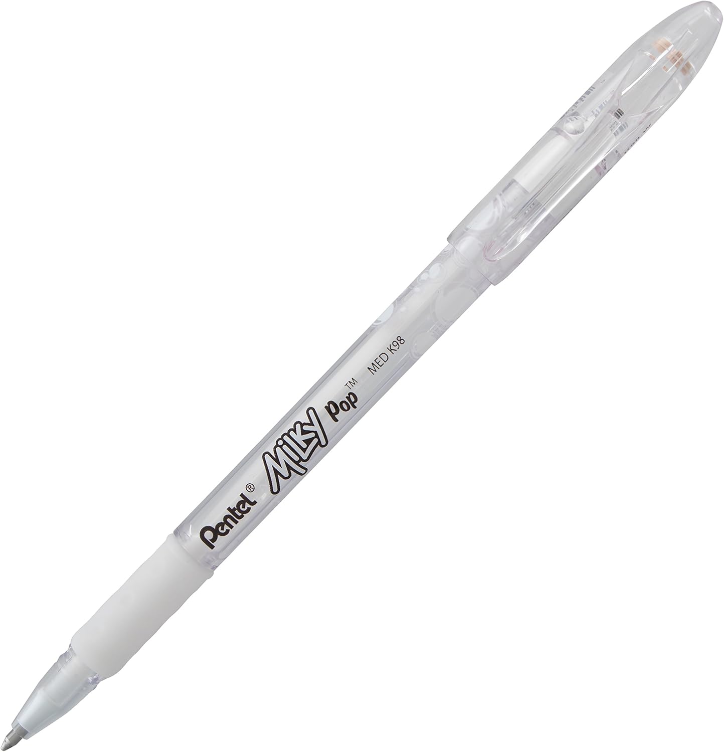 Pentel Arts Milky Pop Pastel Gel Pen, (0.8mm), Medium Line, White Ink, Pack of 2 (K98PABP2W)
